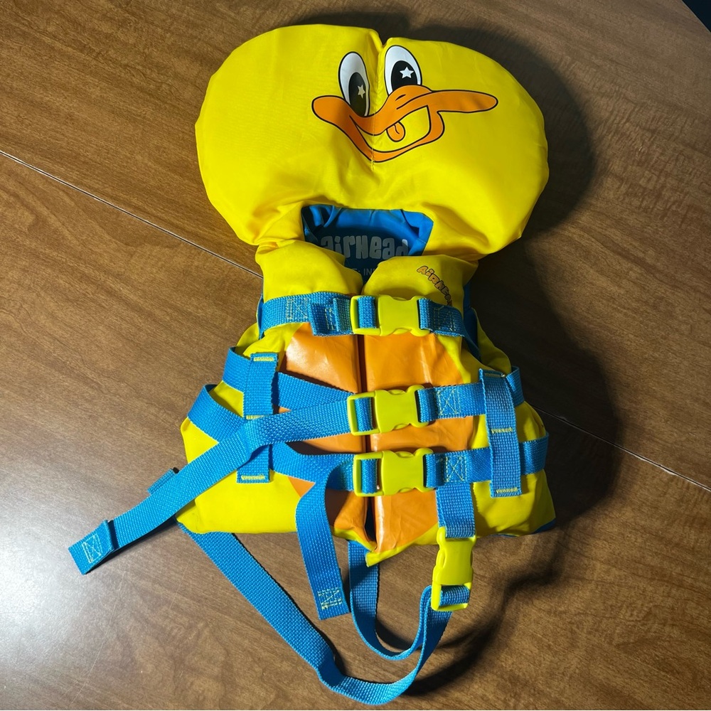 Airhead Life Jacket | Infant Size | Under 30 Pounds | Yellow Duck | Swim Summer